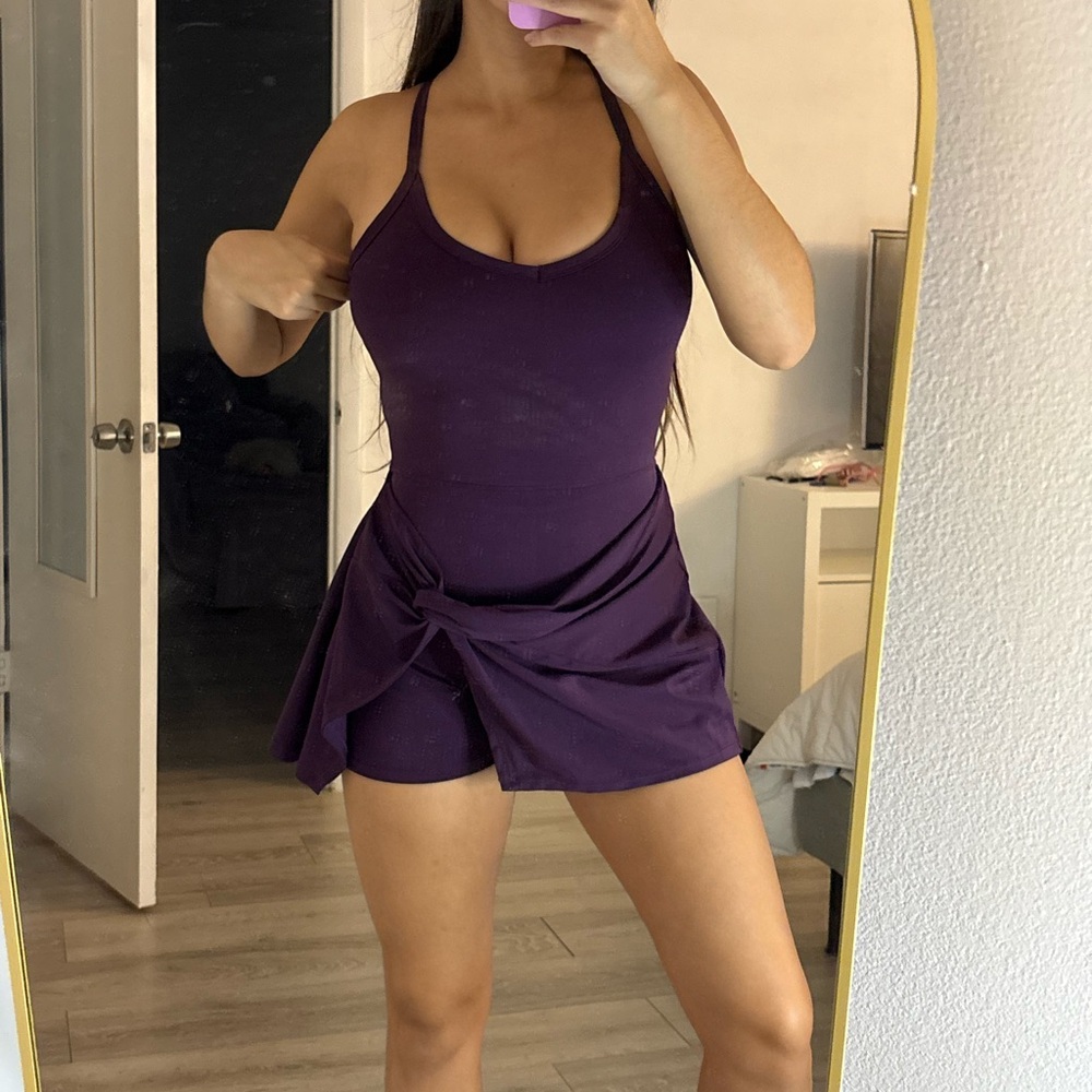 Sport Chic Purple Sleeveless Romper